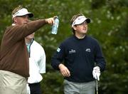 29 September 2004; Darren Clarke, left, pictured with Graeme McDowell on the 12th tee box during the second day of practice ahead of the American Express World Golf Championship 2004, Mount Juliet Golf Club, Thomastown, Co. Kilkenny. Picture credit; Matt Browne / SPORTSFILE