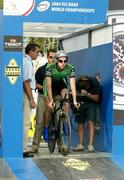 29 September 2004; David McCann, Ireland, about to start the Elite Men's Individual Time Trial. World Road Cycling Championship, Bardolino, Verona, Italy. Picture credit; Gerry McManus / SPORTSFILE