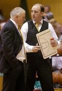 25 September 2004; Ger Tarrant, head coach, Ireland, with assistant coach Des O'Sullivan. Women's European Basketball Championship, Qualifying round, Ireland v Luxembourg, National Basketball Arena, Tallaght, Dublin. Picture credit; Brendan Moran / SPORTSFILE