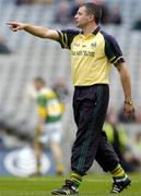 26 September 2004; Sean Geaney, Kerry manager. All-Ireland Minor Football Championship Final, Kerry v Tyrone, Croke Park, Dublin. Picture credit; Damien Eagers / SPORTSFILE *** Local Caption *** Any photograph taken by SPORTSFILE during, or in connection with, the 2004 All-Ireland Minor  Football Final which displays GAA logos or contains an image or part of an image of any GAA intellectual property, or, which contains images of a GAA player/players in their playing uniforms, may only be used for editorial and non-advertising purposes.  Use of photographs for advertising, as posters or for purchase separately is strictly prohibited unless prior written approval has been obtained from the Gaelic Athletic Association.