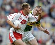 26 September 2004; Paul Marlow, Tyrone. All-Ireland Minor Football Championship Final, Kerry v Tyrone, Croke Park, Dublin. Picture credit; Damien Eagers / SPORTSFILE *** Local Caption *** Any photograph taken by SPORTSFILE during, or in connection with, the 2004 All-Ireland Minor  Football Final which displays GAA logos or contains an image or part of an image of any GAA intellectual property, or, which contains images of a GAA player/players in their playing uniforms, may only be used for editorial and non-advertising purposes.  Use of photographs for advertising, as posters or for purchase separately is strictly prohibited unless prior written approval has been obtained from the Gaelic Athletic Association.