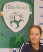 30 September 2004; Republic of Ireland manager Brian Kerr speaking at press conference ahead of the world cup qualifier against France. Red Cow Morans Hotel, Dublin. Picture credit; Pat Murphy / SPORTSFILE