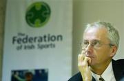 30 September 2004; John Treacy, Chief Executive, Irish Sports Council, at the &quot; For Sport, By Sport ... Have Your Say &quot; Conference, organised by the Federation of Irish Sports, in the sportHQ, Dublin. Picture credit; Brendan Moran / SPORTSFILE