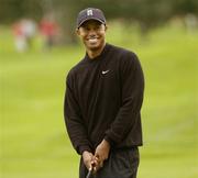 30 September 2004; Tiger Woods pictured after his birdie putt on the 9th green during round one of the American Express World Golf Championship 2004, Mount Juliet Golf Club, Thomastown, Co. Kilkenny. Picture credit; Matt Browne / SPORTSFILE