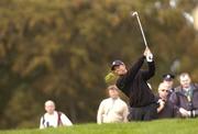 30 September 2004; Tiger Woods watches his second shot from the 8th fairway during round one of the American Express World Golf Championship 2004, Mount Juliet Golf Club, Thomastown, Co. Kilkenny. Picture credit; Matt Browne / SPORTSFILE