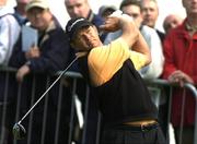 30 September 2004; Retief Goosen watches his drive from the first tee box during round one of the American Express World Golf Championship 2004, Mount Juliet Golf Club, Thomastown, Co. Kilkenny. Picture credit; Matt Browne / SPORTSFILE