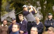 30 September 2004; Sergio Garcia watches his drive from the 7th tee box during round one of the American Express World Golf Championship 2004, Mount Juliet Golf Club, Thomastown, Co. Kilkenny. Picture credit; Matt Browne / SPORTSFILE