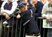 30 September 2004; Paul McGinley watches his drive from the first tee box during round one of the American Express World Golf Championship 2004, Mount Juliet Golf Club, Thomastown, Co. Kilkenny. Picture credit; Matt Browne / SPORTSFILE