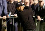30 September 2004; Tiger Woods watches his drive from the first tee box during round one of the American Express World Golf Championship 2004, Mount Juliet Golf Club, Thomastown, Co. Kilkenny. Picture credit; Matt Browne / SPORTSFILE