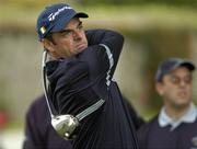 30 September 2004; Paul McGinley watches his drive from the 17th tee box during round one of the American Express World Golf Championship 2004, Mount Juliet Golf Club, Thomastown, Co. Kilkenny. Picture credit; Matt Browne / SPORTSFILE