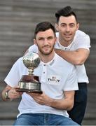 17 October 2013; Killian Brennan, left, St. Patrick’s Athletic, and Richie Towell, Dundalk, in attendance at the PFAI Player of the Year Awards 2013 nominees announcement. PFAI Offices, National Sports Campus, Abbotstown, Dublin. Picture credit: Barry Cregg / SPORTSFILE