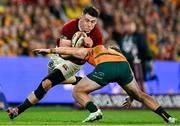 19 July 2025; Dan Sheehan of British & Irish Lions in action against Harry Potter of Australia during the first test match between Australia and the British & Irish Lions at Suncorp Stadium in Brisbane, Australia. Photo by Brendan Moran/Sportsfile