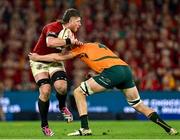 19 July 2025; Joe McCarthy of British & Irish Lions is tackled by Nick Frost of Australia during the first test match between Australia and the British & Irish Lions at Suncorp Stadium in Brisbane, Australia. Photo by Brendan Moran/Sportsfile