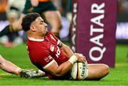 19 July 2025; Sione Tuipulotu of British & Irish Lions scores his side's first try during the first test match between Australia and the British & Irish Lions at Suncorp Stadium in Brisbane, Australia. Photo by Brendan Moran/Sportsfile