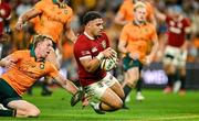 19 July 2025; Sione Tuipulotu of British & Irish Lions scores his side's first try during the first test match between Australia and the British & Irish Lions at Suncorp Stadium in Brisbane, Australia. Photo by Brendan Moran/Sportsfile
