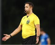 18 July 2025; Referee Glen Geraghty during the Sports Direct Men’s FAI Cup second round match between Waterford and St Mochta’s at the Regional Sports Centre in Waterford. Photo by Michael P Ryan/Sportsfile