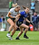 19 July 2025; Vikki Wall of Meath in action against Cáit Lynch of Kerry during the TG4 All-Ireland Ladies Football Senior Championship semi-final match between Meath and Kerry at Glenisk O’Connor Park in Tullamore, Offaly. Photo by Piaras Ó Mídheach/Sportsfile