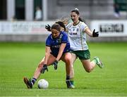 19 July 2025; Mary O'Connell of Kerry in action against Orlaith Sheehy of Meath during the TG4 All-Ireland Ladies Football Senior Championship semi-final match between Meath and Kerry at Glenisk O’Connor Park in Tullamore, Offaly. Photo by Piaras Ó Mídheach/Sportsfile