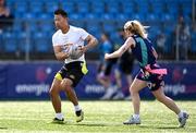 19 July 2025; Action from the IRFU Pride Tag Blitz rugby match between IRFU and Naoise Coral at Energia Park in Dublin. Photo by Ben McShane/Sportsfile