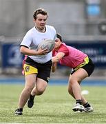 19 July 2025; Action from the IRFU Pride Tag Blitz rugby match between IRFU and Wolfhounds at Energia Park in Dublin. Photo by Ben McShane/Sportsfile