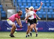 19 July 2025; Action from the IRFU Pride Tag Blitz rugby match between IRFU and Wolfhounds at Energia Park in Dublin. Photo by Ben McShane/Sportsfile