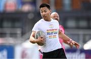 19 July 2025; Action from the IRFU Pride Tag Blitz rugby match between IRFU and Wolfhounds at Energia Park in Dublin. Photo by Ben McShane/Sportsfile