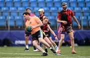 19 July 2025; Action from the IRFU Pride Tag Blitz rugby match between Gaylactic and Tagtical Bears at Energia Park in Dublin. Photo by Ben McShane/Sportsfile