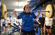 17 July 2025; Kate Jordan during a Leinster Rugby women's gym session at Energia Park in Dublin. Photo by Seb Daly/Sportsfile