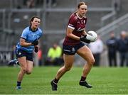 19 July 2025; Siobhán Divilly of Galway gets away from Leah Caffrey of Dublin during the TG4 All-Ireland Ladies Football Senior Championship semi-final match between Dublin and Galway at Glenisk O’Connor Park in Tullamore, Offaly. Photo by Piaras Ó Mídheach/Sportsfile
