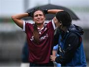 19 July 2025; Kate Geraghty of Galway after her side's defeat in the TG4 All-Ireland Ladies Football Senior Championship semi-final match between Dublin and Galway at Glenisk O’Connor Park in Tullamore, Offaly. Photo by Piaras Ó Mídheach/Sportsfile