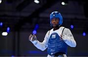 20 July 2025; Leroy Nsilu Dilandu, from Citywest in Dublin, representing Technological University Dublin and Ireland, in action against Isaiah Michael Young, representing University of North Carolina at Charlotte and Team USA, during the men's -80kg match on day four of the FISU World University Games 2025 at Messe Essen Halle in Essen, Germany. Photo by Shauna Clinton/Sportsfile