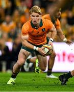 19 July 2025; Tate McDermott of Australia during the first test match between Australia and the British & Irish Lions at Suncorp Stadium in Brisbane, Australia. Photo by Brendan Moran/Sportsfile