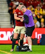 19 July 2025; Finn Russell of British & Irish Lions receives medical attention during the first test match between Australia and the British & Irish Lions at Suncorp Stadium in Brisbane, Australia. Photo by Brendan Moran/Sportsfile
