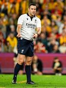 19 July 2025; Referee Ben O'Keeffe during the first test match between Australia and the British & Irish Lions at Suncorp Stadium in Brisbane, Australia. Photo by Brendan Moran/Sportsfile