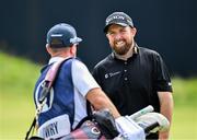 20 July 2025; Shane Lowry of Ireland with his caddie Darren Reynolds on the 17th green during the final round of The 153rd Open Championship at Royal Portrush Golf Club in Portrush, Antrim. Photo by Ramsey Cardy/Sportsfile
