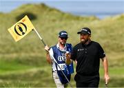20 July 2025; Shane Lowry of Ireland after a putt on the 16th green during the final round of The 153rd Open Championship at Royal Portrush Golf Club in Portrush, Antrim. Photo by Ramsey Cardy/Sportsfile