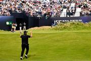 20 July 2025; Shane Lowry of Ireland reacts after a chip onto the 18th green during the final round of The 153rd Open Championship at Royal Portrush Golf Club in Portrush, Antrim. Photo by Ramsey Cardy/Sportsfile