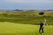 20 July 2025; Shane Lowry of Ireland walks onto the 16th green during the final round of The 153rd Open Championship at Royal Portrush Golf Club in Portrush, Antrim. Photo by Ramsey Cardy/Sportsfile