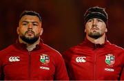 19 July 2025; British & Irish Lions players Ellis Genge, left, and Tom Curry before the first test match between Australia and the British & Irish Lions at Suncorp Stadium in Brisbane, Australia. Photo by Brendan Moran/Sportsfile