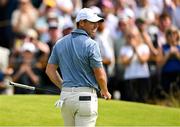 20 July 2025; Rory McIlroy of Northern Ireland reacts after a bogey on the fourth green during the final round of The 153rd Open Championship at Royal Portrush Golf Club in Portrush, Antrim. Photo by Ramsey Cardy/Sportsfile