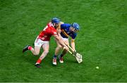 20 July 2025; Jason Forde of Tipperary in action against Seán O'Donoghue of Cork during the GAA Hurling All-Ireland Senior Championship final match between Cork and Tipperary at Croke Park in Dublin. Photo by Daire Brennan/Sportsfile