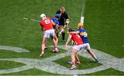 20 July 2025; Referee Liam Gordon throws the sliothar in between Tim O'Mahony and Darragh Fitzgibbon of Cork and Willie Connors and Conor Stakelum of Tipperary to start the GAA Hurling All-Ireland Senior Championship final match between Cork and Tipperary at Croke Park in Dublin. Photo by Daire Brennan/Sportsfile