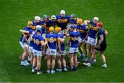 20 July 2025; The Tipperary team huddle before the GAA Hurling All-Ireland Senior Championship final match between Cork and Tipperary at Croke Park in Dublin. Photo by Daire Brennan/Sportsfile