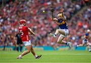 20 July 2025; Ciarán Joyce of Cork in action against Andrew Ormond of Tipperary during the GAA Hurling All-Ireland Senior Championship final match between Cork and Tipperary at Croke Park in Dublin. Photo by Stephen McCarthy/Sportsfile