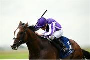 20 July 2025; Diego Velazquez, with Ryan Moore up, on their way to winning The Romanised Minstrel Stakes during day two of the Juddmonte Irish Oaks Weekend at The Curragh Racecourse in Kildare. Photo by Matt Browne/Sportsfile