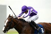 20 July 2025; Diego Velazquez, with Ryan Moore up, on their way to winning the Romanised Minstrel Stakes during day two of the Juddmonte Irish Oaks Weekend at The Curragh Racecourse in Kildare. Photo by Matt Browne/Sportsfile