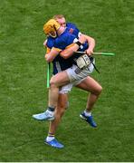 20 July 2025; Eoghan Connolly, left, and Jake Morris of Tipperary celebrate after the GAA Hurling All-Ireland Senior Championship final match between Cork and Tipperary at Croke Park in Dublin. Photo by Daire Brennan/Sportsfile