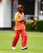 20 July 2025; Modester Mupachikwa of Zimbabwe during match one of the Women's T20 International Series between Ireland and Zimbabwe at Pembroke Cricket Club in Dublin. Photo by Ben McShane/Sportsfile