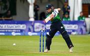 20 July 2025; Amy Hunter of Ireland bats during match one of the Women's T20 International Series between Ireland and Zimbabwe at Pembroke Cricket Club in Dublin. Photo by Ben McShane/Sportsfile