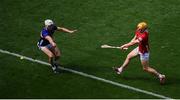 20 July 2025; Shane Barrett of Cork in action against Bryan O'Mara of Tipperary during the GAA Hurling All-Ireland Senior Championship final match between Cork and Tipperary at Croke Park in Dublin. Photo by John Sheridan/Sportsfile